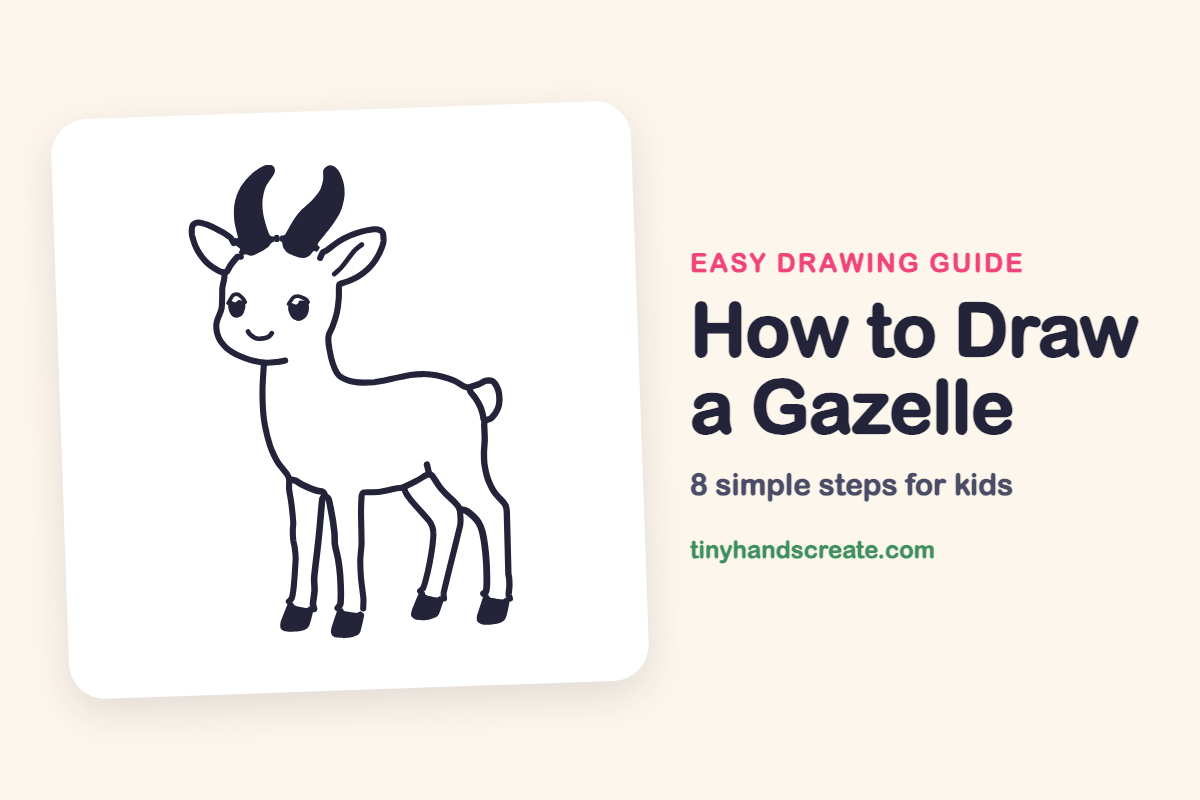How to Draw a Gazelle: easy drawing guide for kids