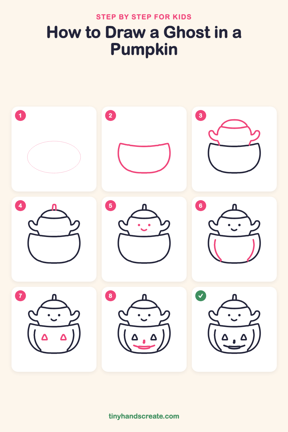 How to draw a ghost in a pumpkin step by step for kids
