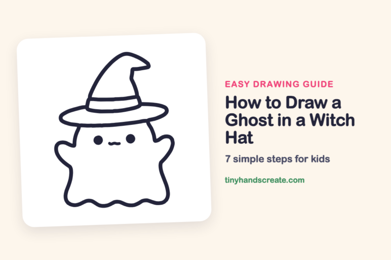 How to Draw a Ghost in a Witch Hat: easy drawing guide for kids