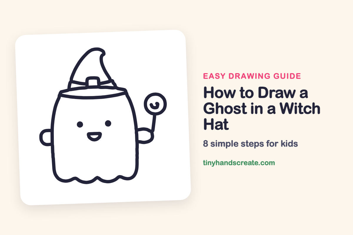 How to Draw a Ghost in a Witch Hat: easy drawing guide for kids