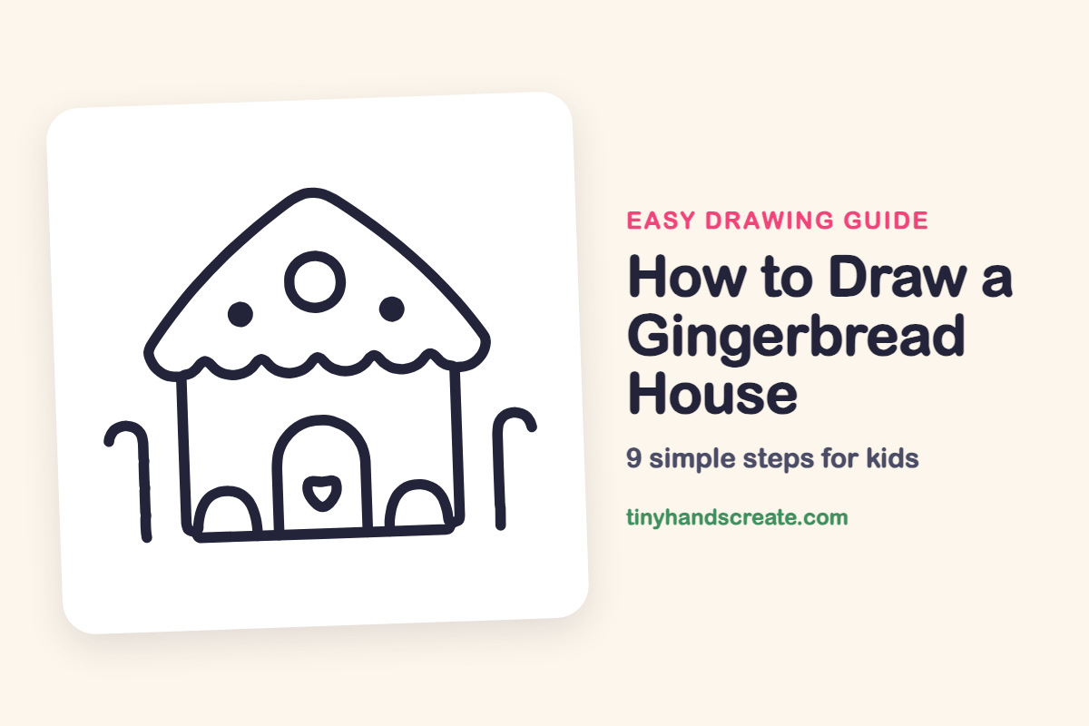 How to Draw a Gingerbread House: easy drawing guide for kids