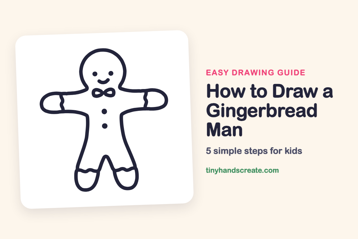 How to Draw a Gingerbread Man: easy drawing guide for kids