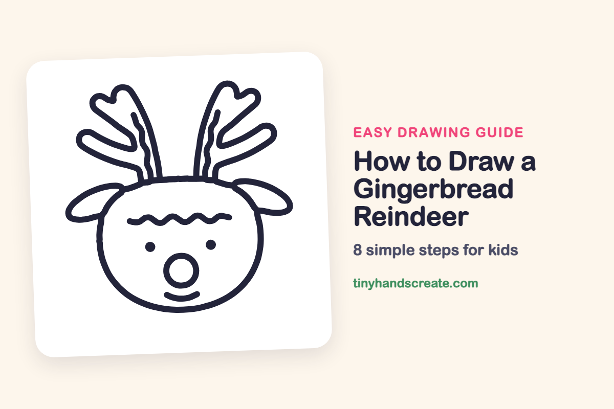 How to Draw a Gingerbread Reindeer: easy drawing guide for kids