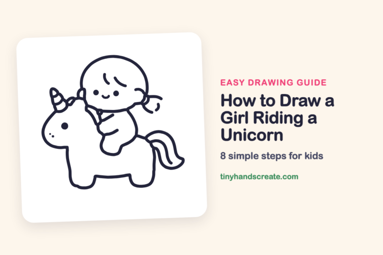 How to Draw a Girl Riding a Unicorn: easy drawing guide for kids