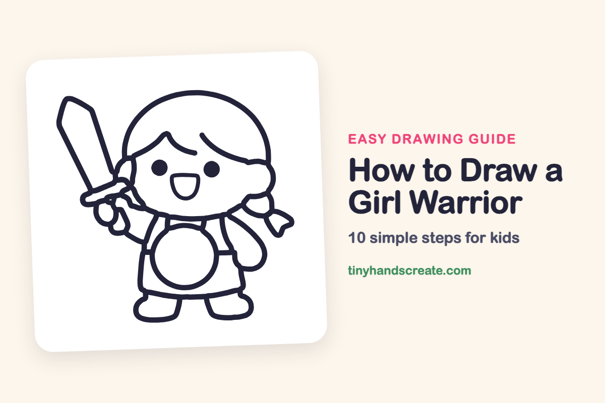 How to Draw a Girl Warrior: easy drawing guide for kids