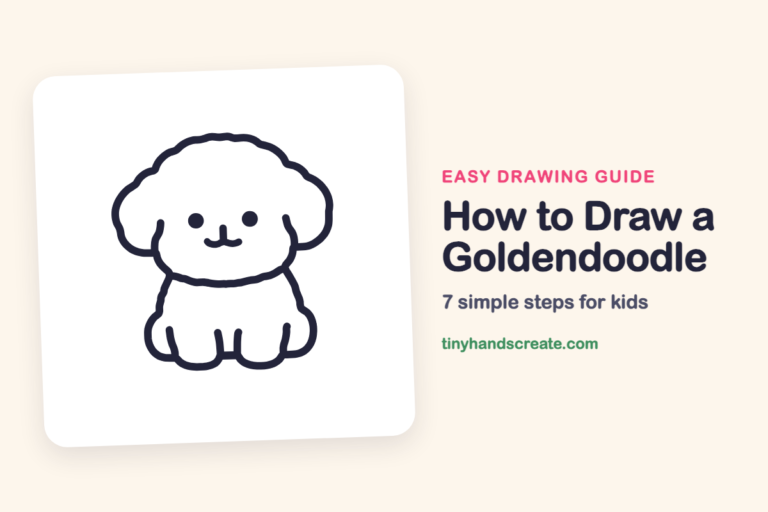How to Draw a Goldendoodle: easy drawing guide for kids