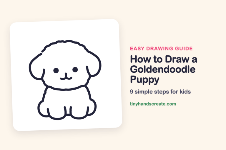 How to Draw a Goldendoodle Puppy: easy drawing guide for kids