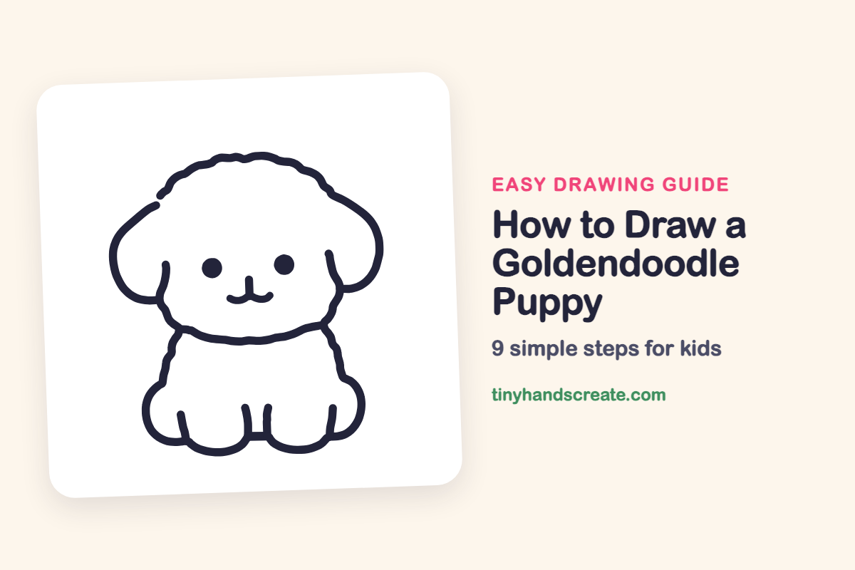 How to Draw a Goldendoodle Puppy: easy drawing guide for kids