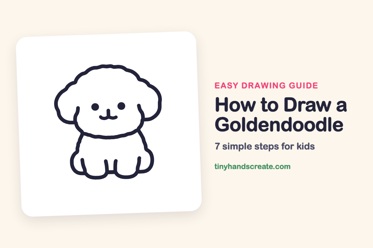 How to Draw a Goldendoodle: easy drawing guide for kids