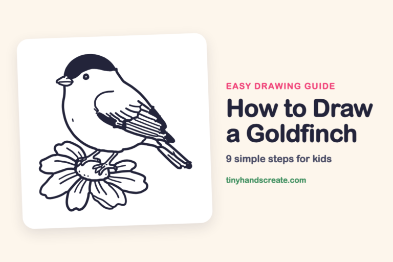 How to Draw a Goldfinch: easy drawing guide for kids