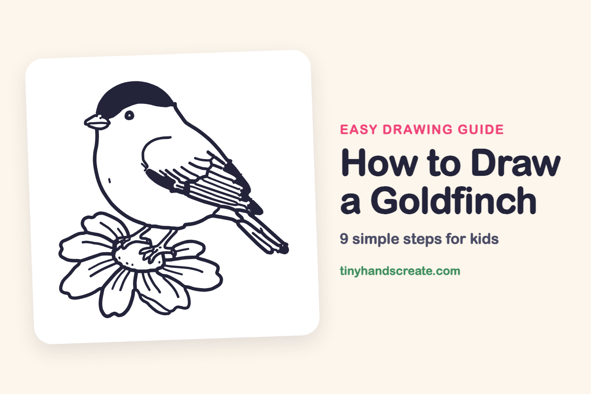How to Draw a Goldfinch: easy drawing guide for kids
