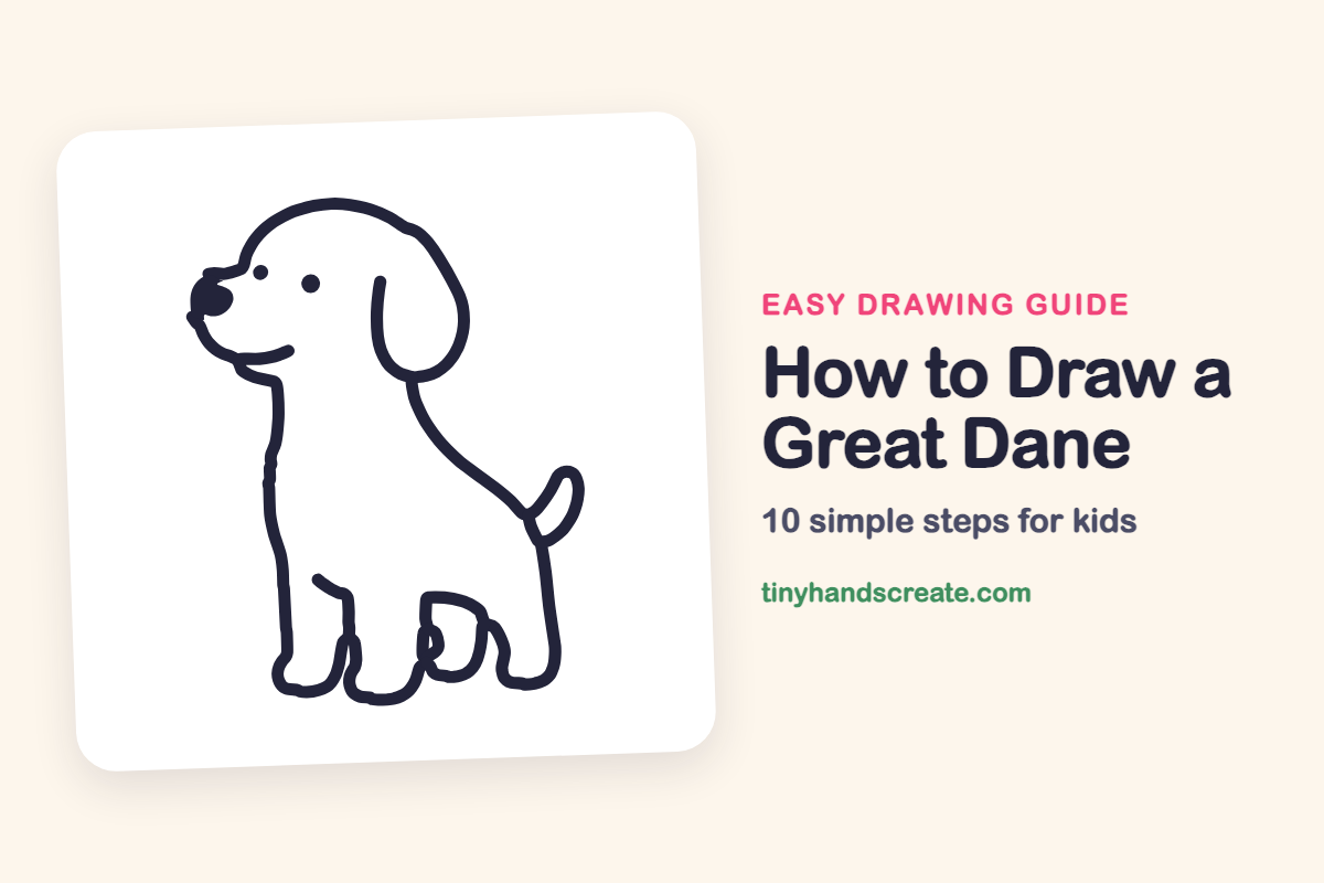 How to Draw a Great Dane: easy drawing guide for kids