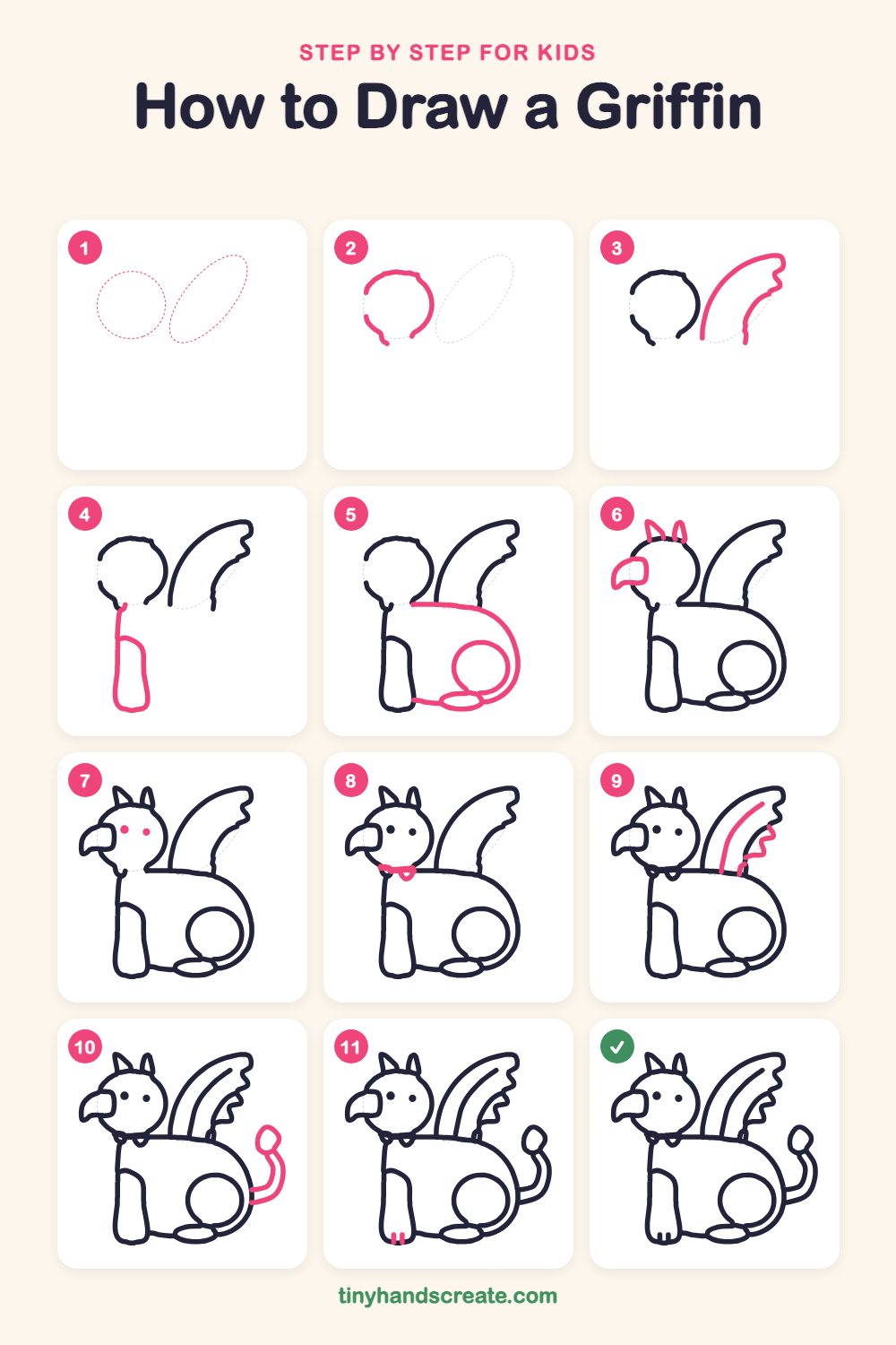 How to draw a griffin step by step for kids