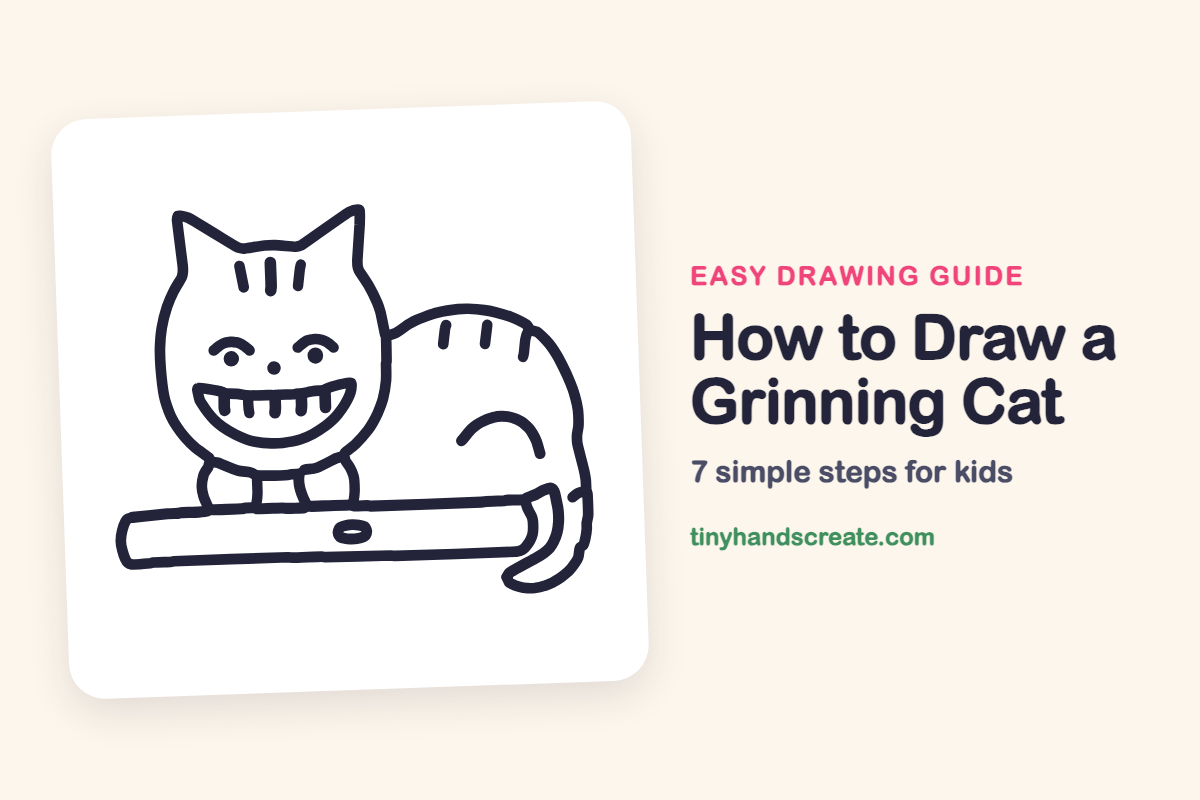 How to Draw a Grinning Cat: easy drawing guide for kids
