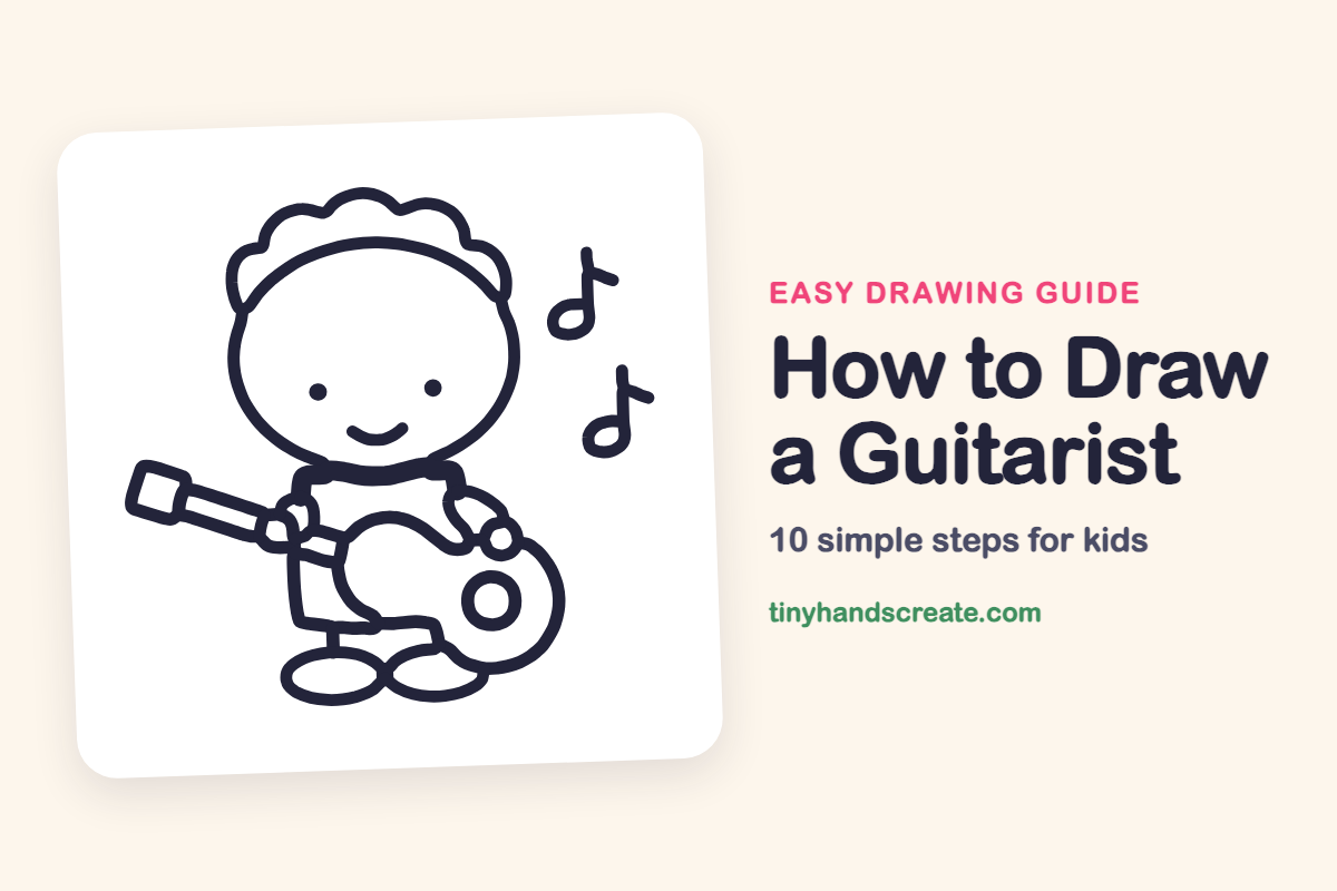 How to Draw a Guitarist: easy drawing guide for kids