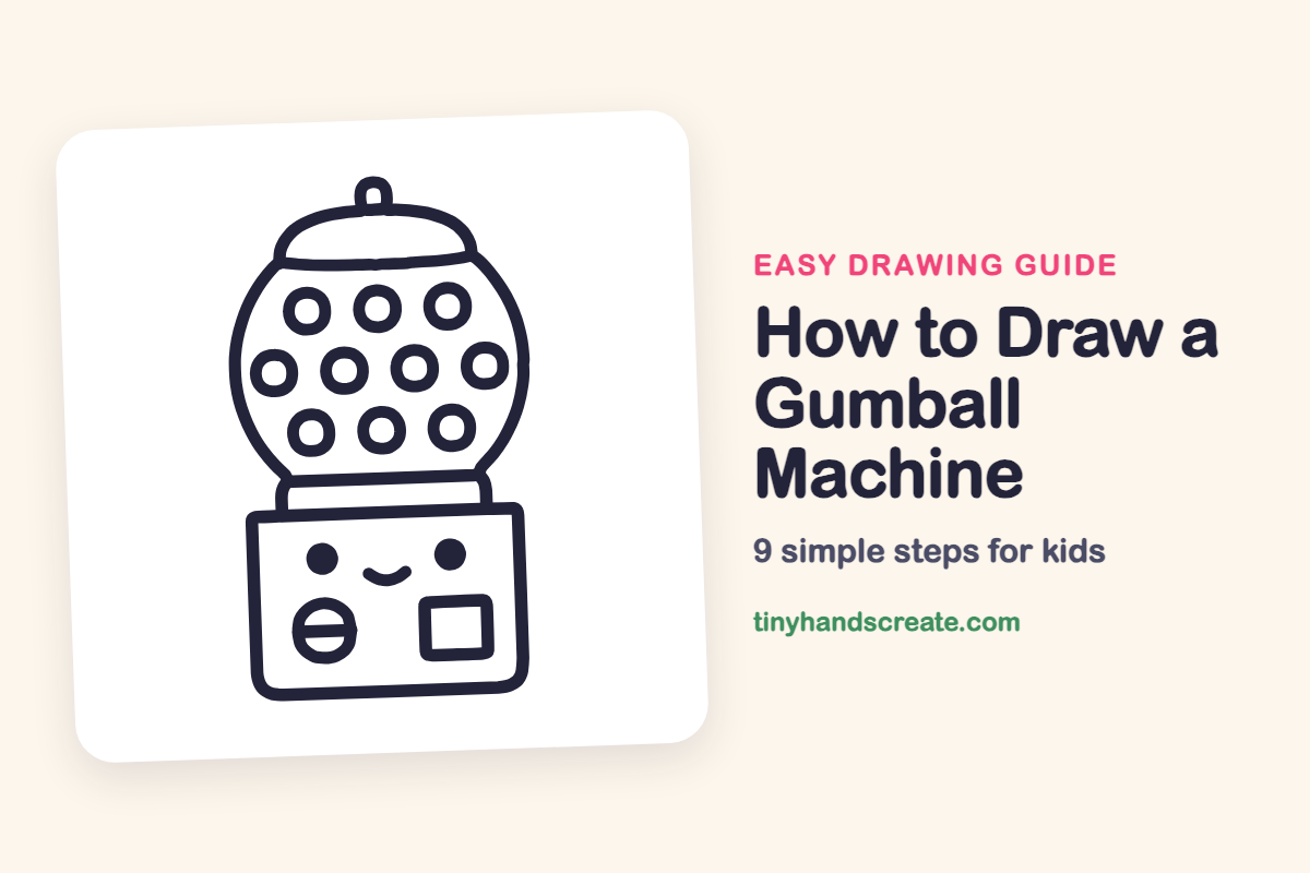 How to Draw a Gumball Machine: easy drawing guide for kids