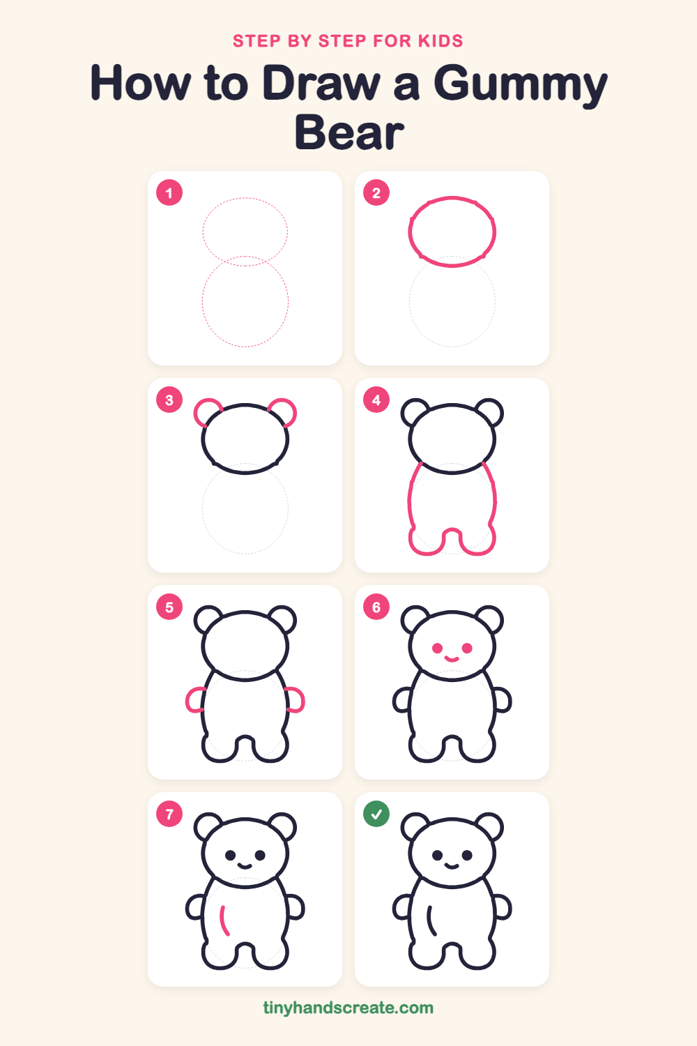 How to draw a gummy bear step by step for kids