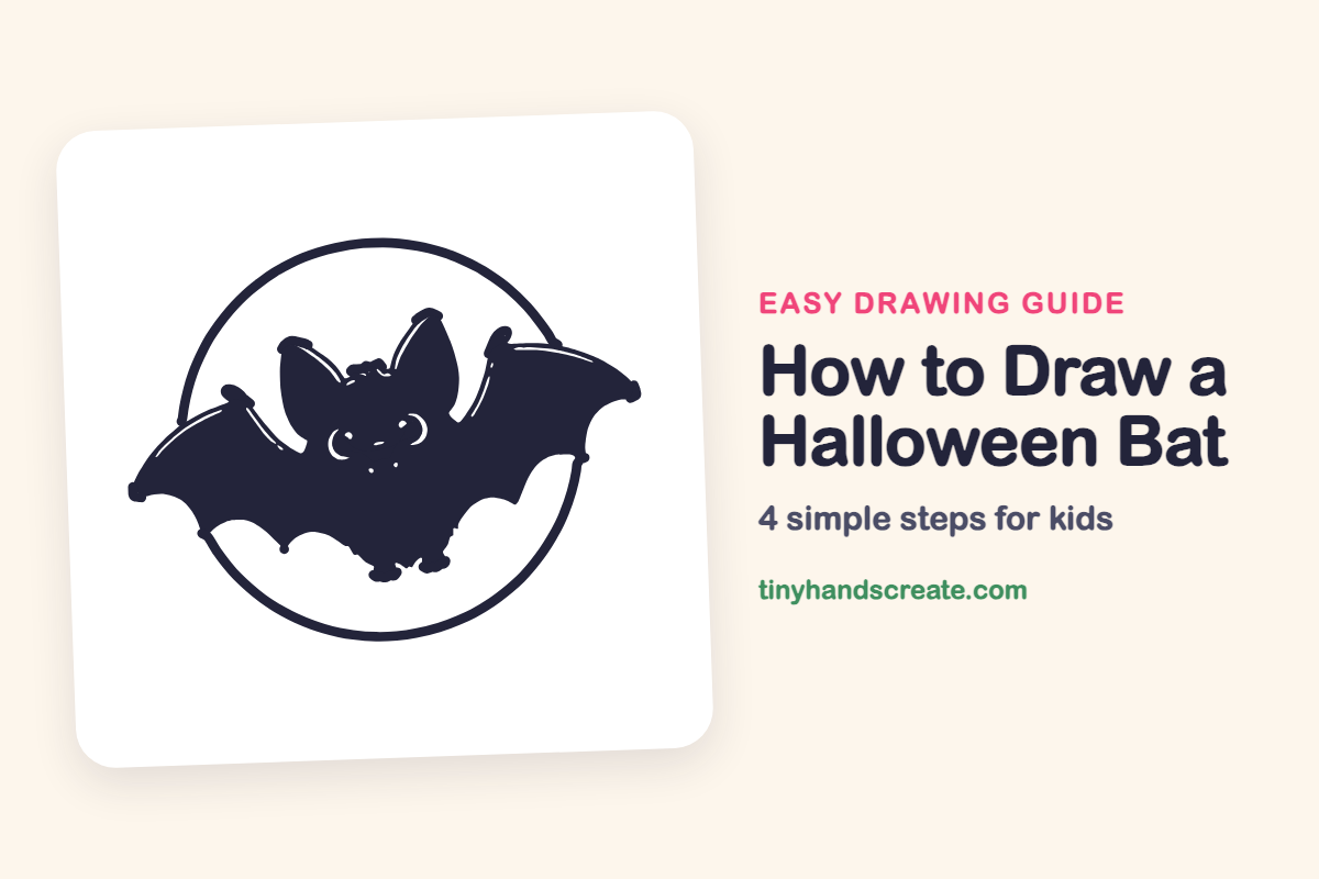 How to Draw a Halloween Bat: easy drawing guide for kids