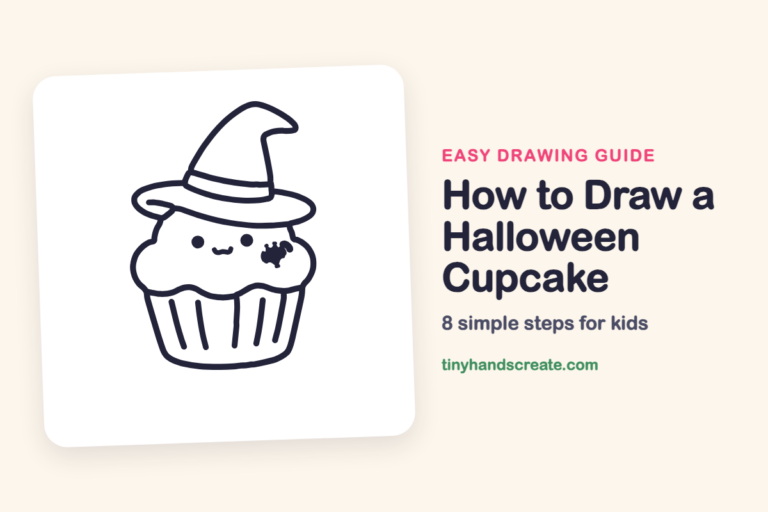 How to Draw a Halloween Cupcake: easy drawing guide for kids