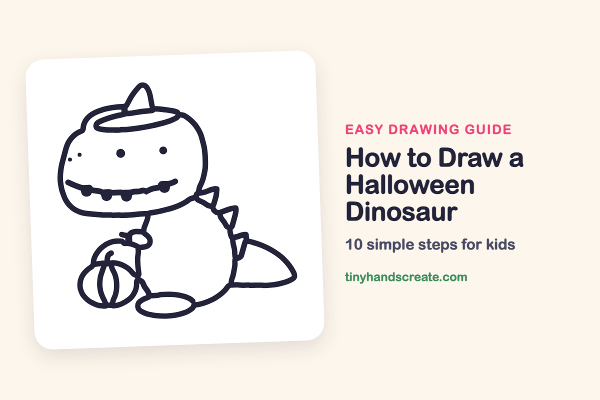 How to Draw a Halloween Dinosaur: easy drawing guide for kids