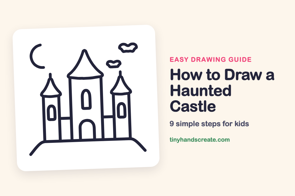 How to Draw a Haunted Castle: easy drawing guide for kids