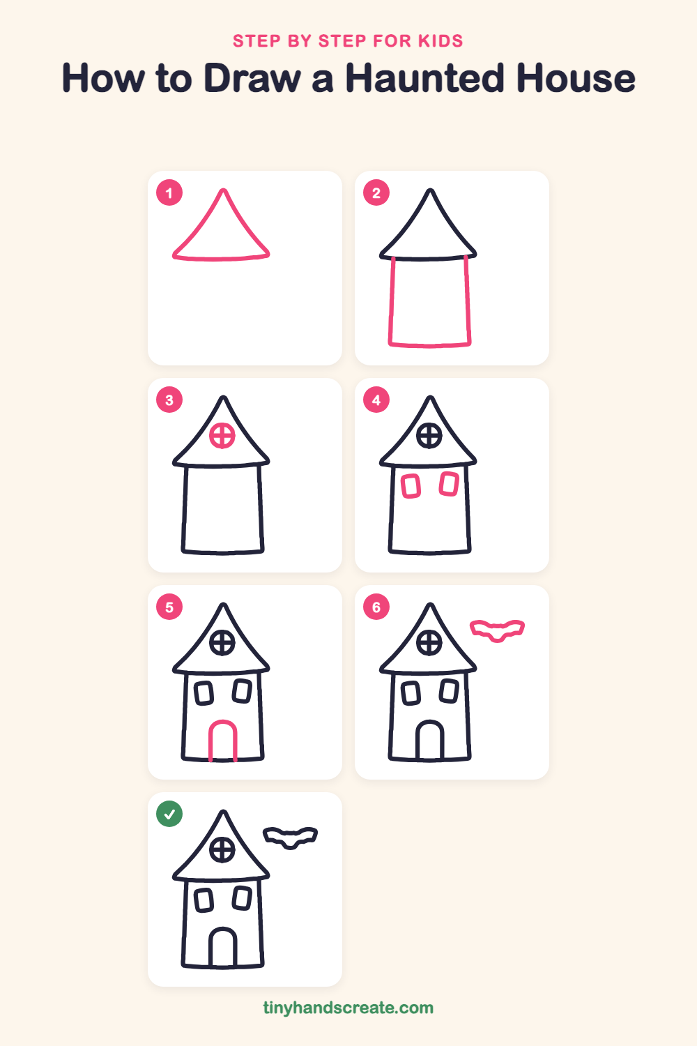 How to draw a haunted house step by step for kids