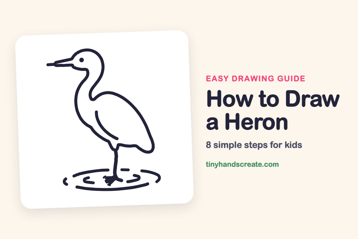 How to Draw a Heron: easy drawing guide for kids
