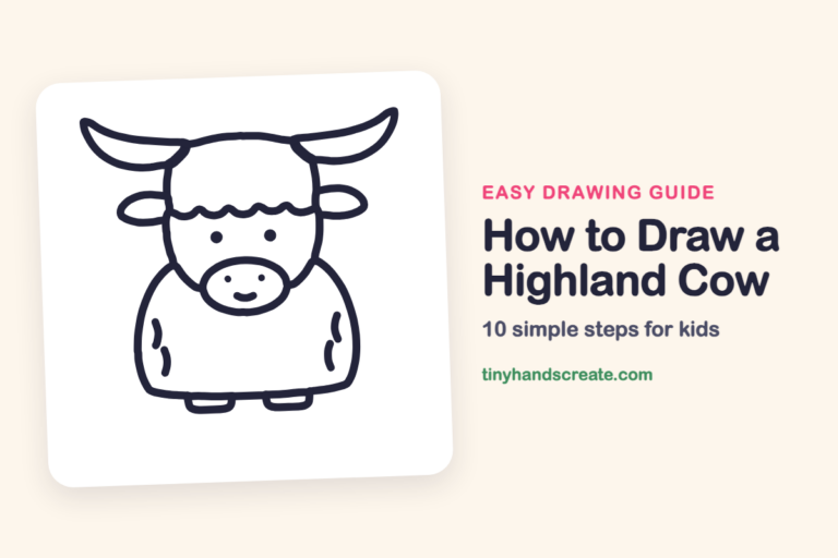 How to Draw a Highland Cow: easy drawing guide for kids