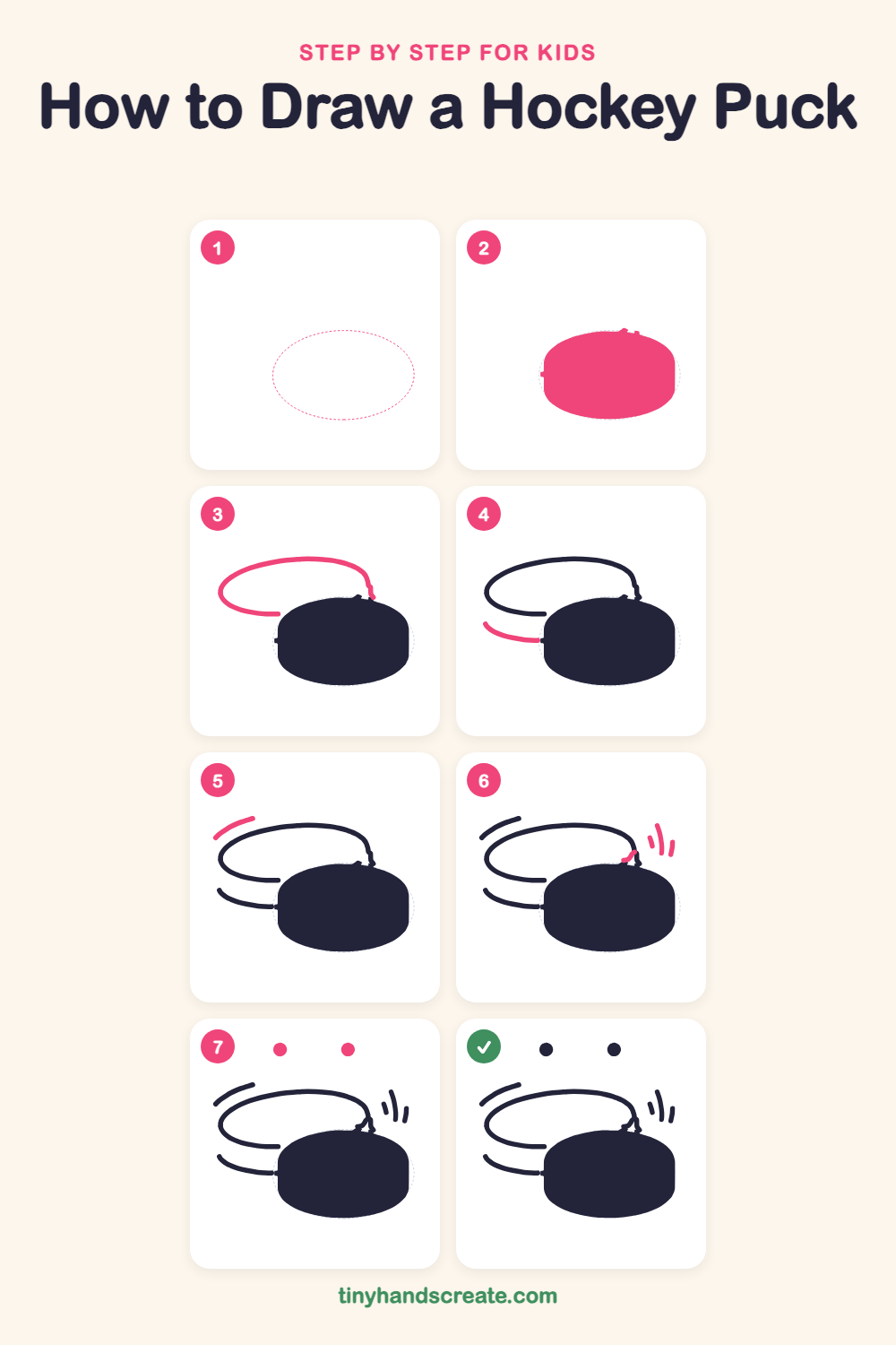 How to draw a hockey puck step by step for kids