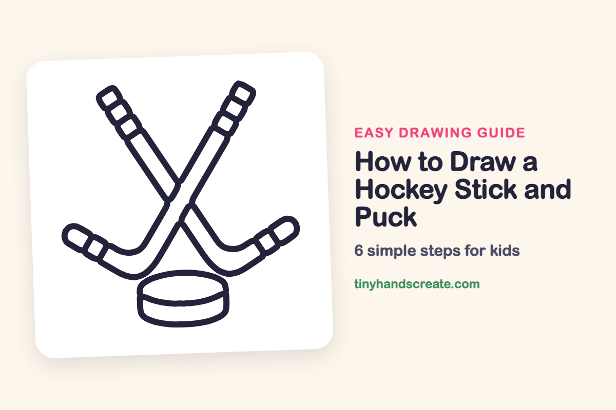 How to Draw a Hockey Stick and Puck: easy drawing guide for kids
