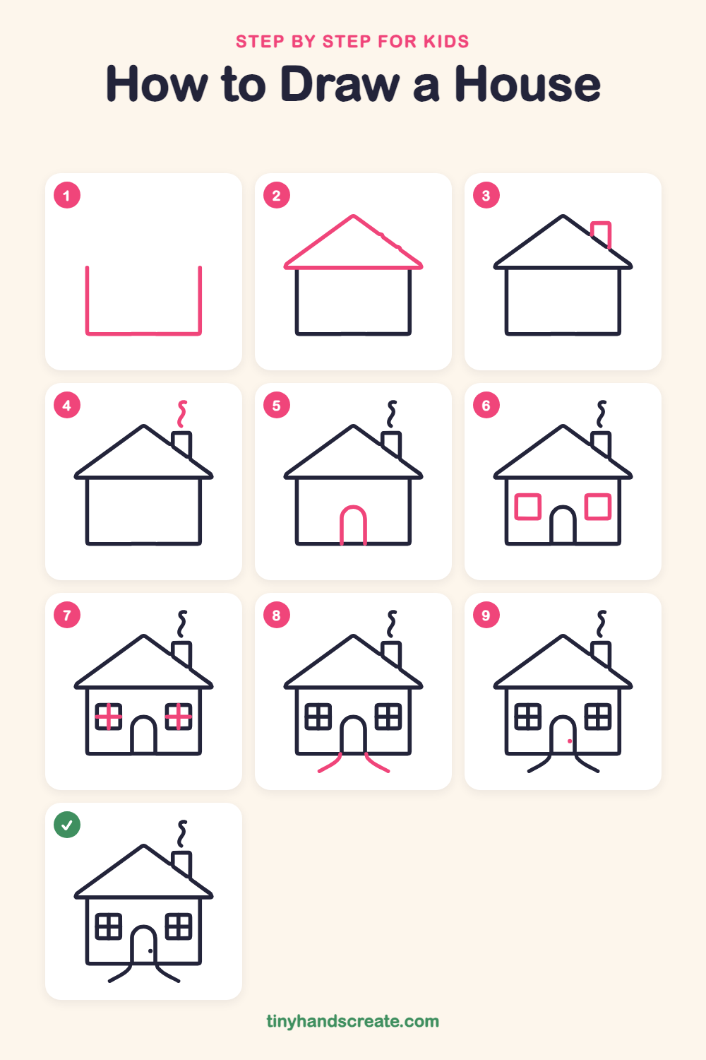 How to draw a house step by step for kids