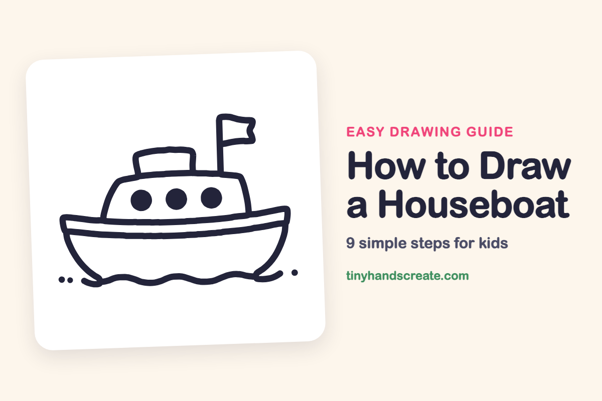 How to Draw a Houseboat: easy drawing guide for kids