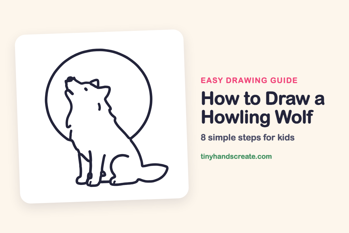 How to Draw a Howling Wolf: easy drawing guide for kids