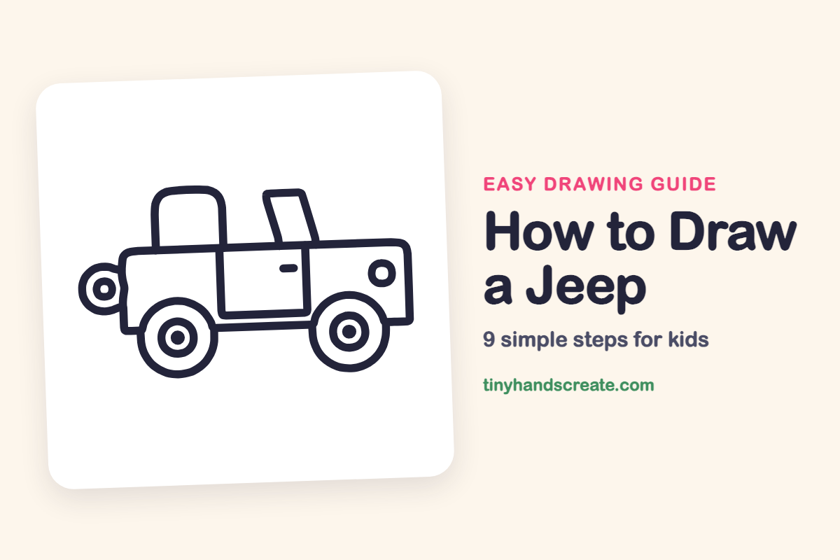 How to Draw a Jeep: easy drawing guide for kids