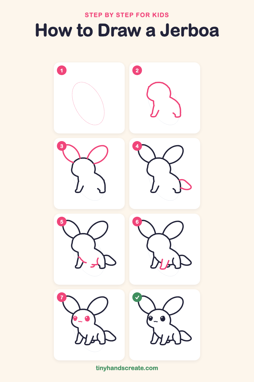 How to draw a jerboa step by step for kids