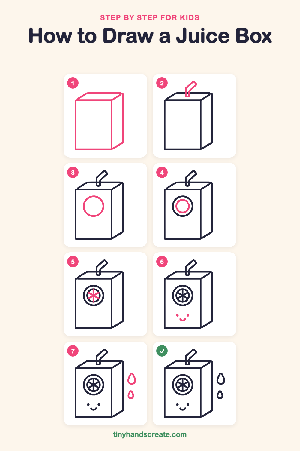 How to draw a juice box step by step for kids