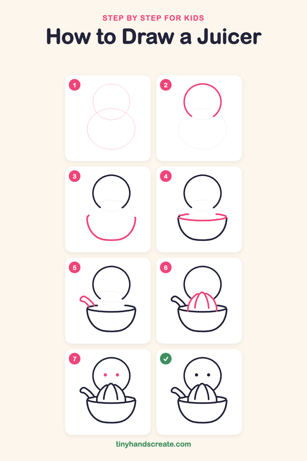 How to draw a juicer step by step for kids