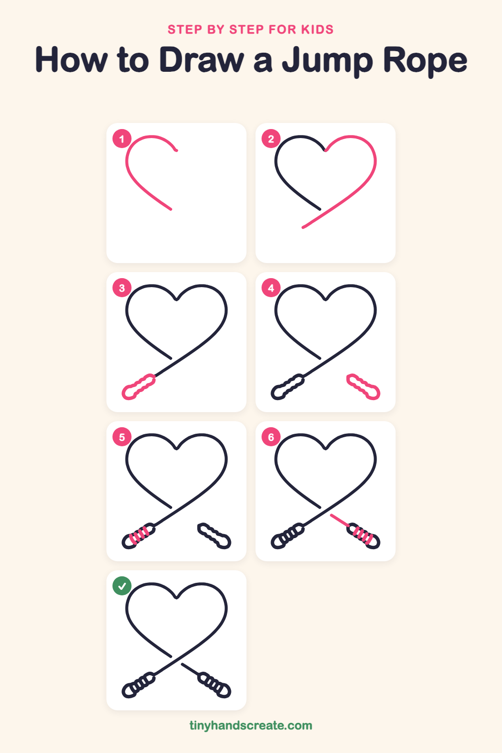 How to draw a jump rope step by step for kids