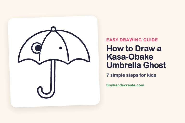 How to Draw a Kasa-Obake Umbrella Ghost: easy drawing guide for kids