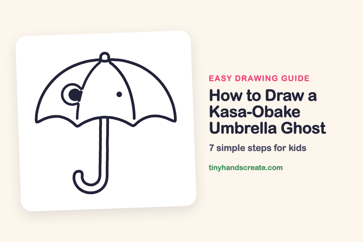 How to Draw a Kasa-Obake Umbrella Ghost: easy drawing guide for kids