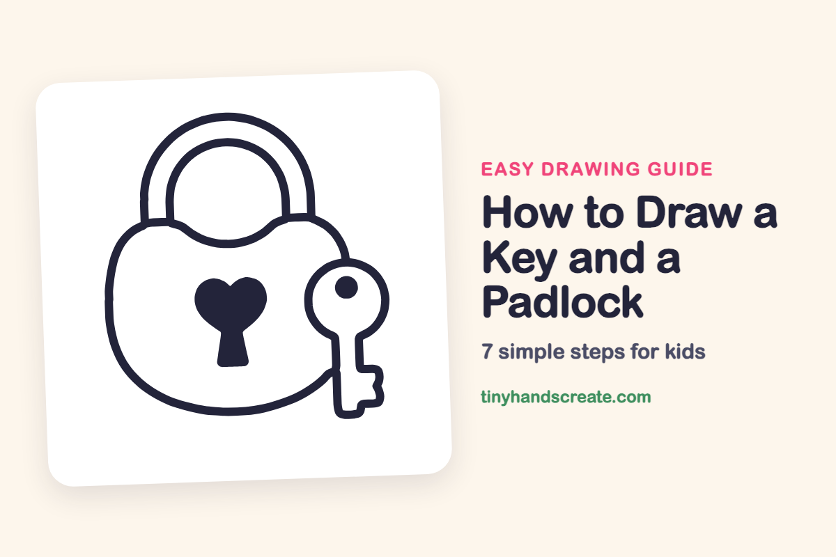 How to Draw a Key and a Padlock: easy drawing guide for kids