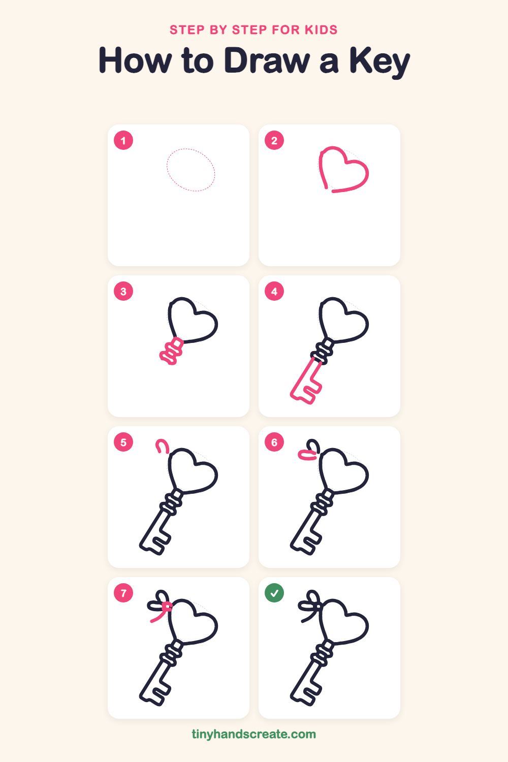 How to draw a key step by step for kids
