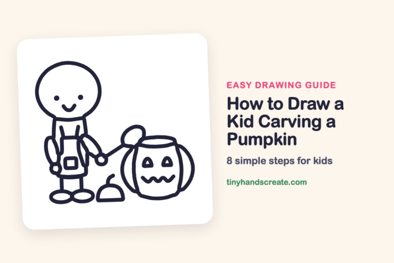 How to Draw a Kid Carving a Pumpkin step by step