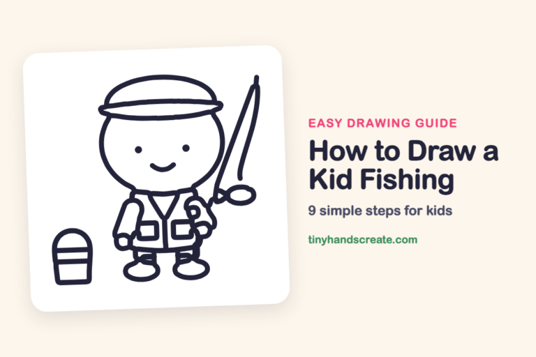 How to Draw a Kid Fishing step by step
