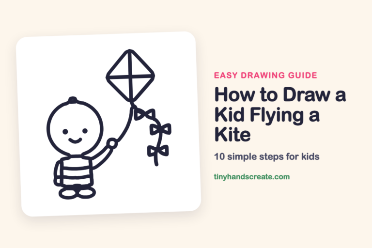 How to Draw a Kid Flying a Kite step by step