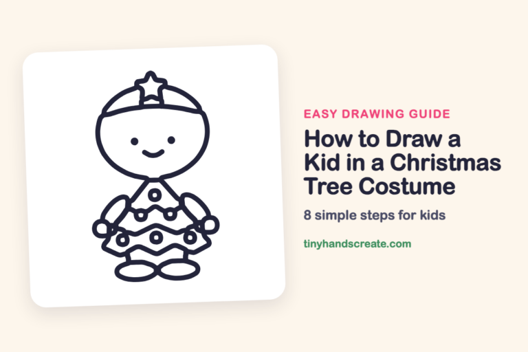 How to Draw a Kid in a Christmas Tree Costume: easy drawing guide for kids