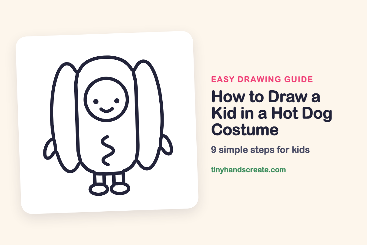 How to Draw a Kid in a Hot Dog Costume: easy drawing guide for kids