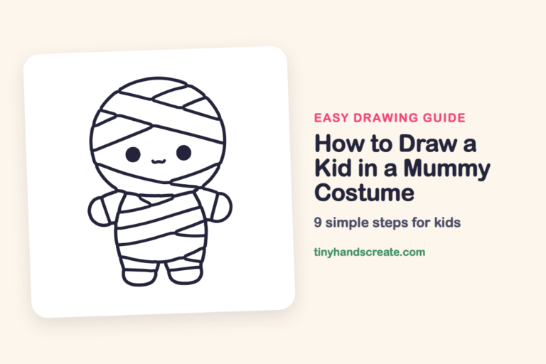How to Draw a Kid in a Mummy Costume: easy drawing guide for kids
