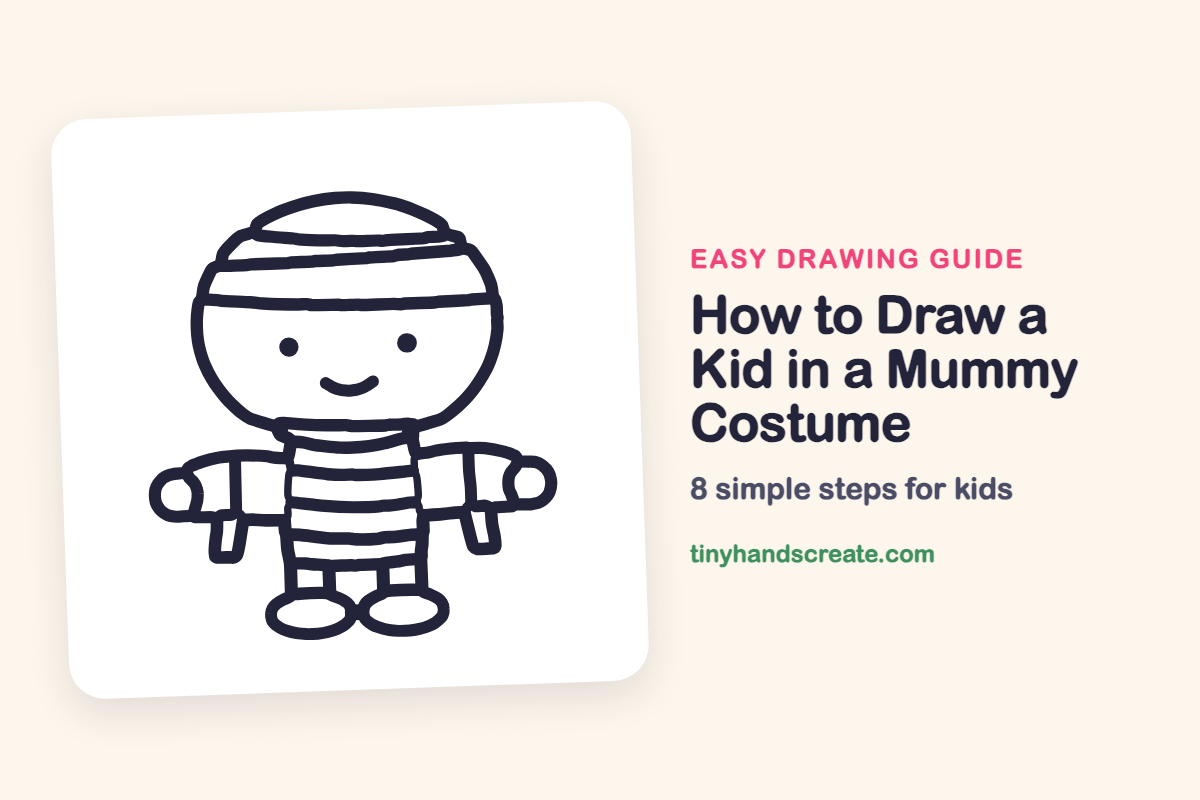 How to Draw a Kid in a Mummy Costume: easy drawing guide for kids