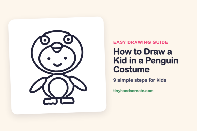 How to Draw a Kid in a Penguin Costume: easy drawing guide for kids